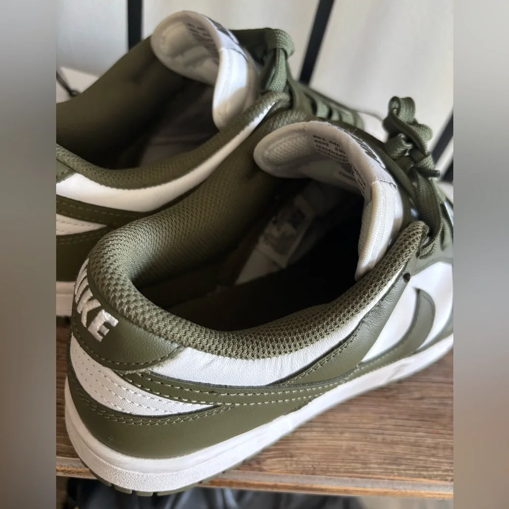 Nike Dunk Low Olive Green & White Sneakers – Women’s Size 10 (Preloved) 💚🤍 - Picture 6 of 11